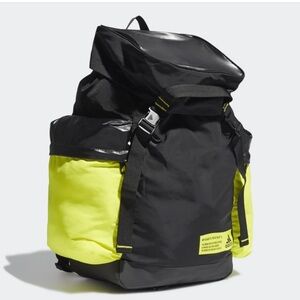 NWT ADIDAS W ID FLA BP BACKPACK BLACK/ NEON YELLOW